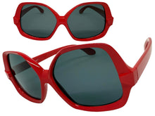 Oversized Exaggerated Vintage Retro Style SUNGLASSES Large Red Frame 4754