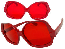 Oversized Exaggerated Vintage Retro Style SUNGLASSES Large Red Frame 4754