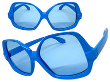 Oversized Exaggerated Vintage Retro Style SUNGLASSES Large Blue Frame 4754