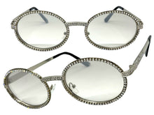 Classy Elegant Luxury Modern Hip Hop Style Bling SUNGLASSES Large Oval Silver Frame E0653