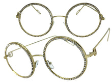 Classy Elegant Luxury Modern Hip Hop Style Bling EYEGLASSES Large Round Gold Frame E0654
