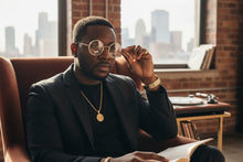 Classy Elegant Luxury Modern Hip Hop Style Bling EYEGLASSES Large Round Rose Gold Frame E0654