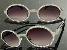 Classy Elegant Luxury Modern Hip Hop Style Bling SUNGLASSES Large Oval Silver & Faux Wooden Frame E0652