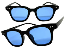 Classic Elegant Vintage Retro Style SUNGLASSES Black Frame - Blue Lens 80841