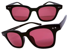 Classic Elegant Vintage Retro Style SUNGLASSES Black Frame - Rose Lens 80841