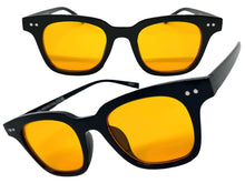 Classic Elegant Vintage Retro Style SUNGLASSES Black Frame - Orange Lens 80841