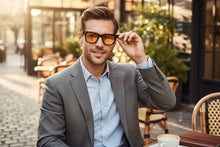 Classic Elegant Vintage Retro Style SUNGLASSES Black Frame - Orange Lens 80841