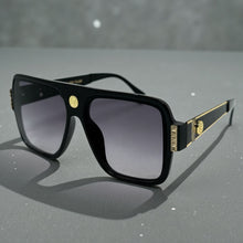 Classic Vintage Retro Luxury Hip Hop Rapper Style SUNGLASSES Large Black & Gold Frame 3078