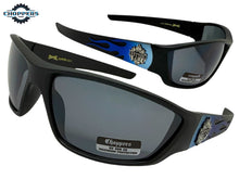 Motorcycle Riding Biker Sporty Wrap Around Choppers SUNGLASSES Safety Eyewear - Blue Flames 6763