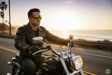 Motorcycle Riding Biker Sporty Wrap Around Choppers SUNGLASSES Safety Eyewear - Orange Flames 6763