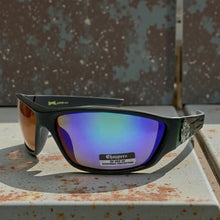 Motorcycle Riding Biker Sporty Wrap Around Choppers SUNGLASSES Safety Eyewear - Green Flames 6763