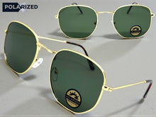 Classic Elegant Vintage Retro Style POLARIZED SUNGLASSES Gold Frame - Green Lens 3021
