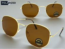 Classic Elegant Vintage Retro Style POLARIZED SUNGLASSES Gold Frame - Brown Lens 3021