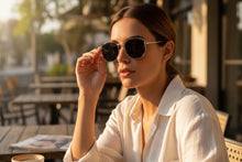 Classic Elegant Vintage Retro Style POLARIZED SUNGLASSES Silver Frame - Dark Lens 3021