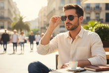 Classic Elegant Vintage Retro Style POLARIZED SUNGLASSES Black Frame - Dark Lens 3021