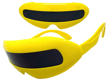 Oversized Space Futuristic Robotic Cyclops Shield Costume Party SUNGLASSES Large Yellow Frame 1230