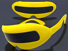 Oversized Space Futuristic Robotic Cyclops Shield Costume Party SUNGLASSES Large Yellow Frame 1230