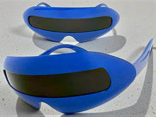 Oversized Space Futuristic Robotic Cyclops Shield Costume Party SUNGLASSES Large Blue Frame 1230