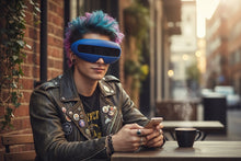 Oversized Space Futuristic Robotic Cyclops Shield Costume Party SUNGLASSES Large Blue Frame 1230