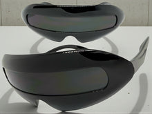 Oversized Space Futuristic Robotic Cyclops Shield Costume Party SUNGLASSES Large Black Frame 1230