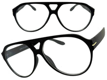 Classic Vintage Retro Aviator Style Blue Light Block EYEGLASSES Black Frame 15036