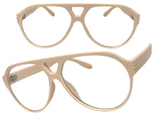 Classic Vintage Retro Aviator Style Blue Light Block EYEGLASSES Cream Frame 15036