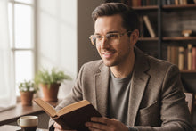 Classy Elegant Modern Contemporary Style Clear Lens Blue Light Block Computer EYEGLASSES Square Gold Frame 76017