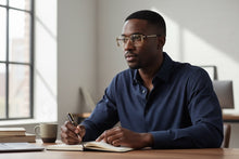 Classy Elegant Modern Contemporary Style Clear Lens Blue Light Block Computer EYEGLASSES Square Gold Frame 76017