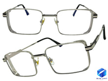 Classy Elegant Modern Contemporary Style Clear Lens Blue Light Block Computer EYEGLASSES Square Silver Frame 76017