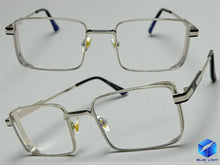 Classy Elegant Modern Contemporary Style Clear Lens Blue Light Block Computer EYEGLASSES Square Silver Frame 76017