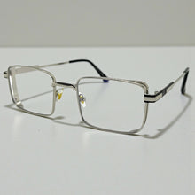 Classy Elegant Modern Contemporary Style Clear Lens Blue Light Block Computer EYEGLASSES Square Silver Frame 76017