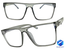 Classy Contemporary Modern Style Clear Lens Blue Light Block Computer EYEGLASSES Gray Frame 35004