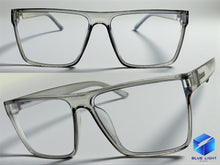 Classy Contemporary Modern Style Clear Lens Blue Light Block Computer EYEGLASSES Gray Frame 35004