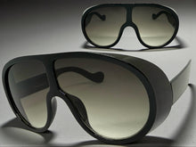 Oversized Exaggerated Vintage Retro Shield Style SUNGLASSES X-Large Black Frame - Gradient Lens 58843