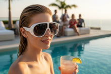 Oversized Exaggerated Vintage Retro Shield Style SUNGLASSES X-Large White Frame - Gradient Lens 58843