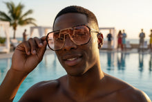 Classy Trendy Bold Modern Retro Shield Style SUNGLASSES Tortoise Frame - Light Pink Lens 5399