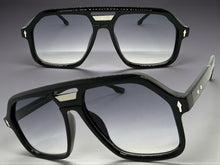 Oversized Vintage Retro Style SUNGLASSES Large Black Frame - Gradient Lens 81005
