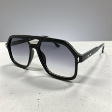Oversized Vintage Retro Style SUNGLASSES Large Black Frame - Gradient Lens 81005
