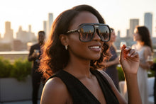 Oversized Vintage Retro Style SUNGLASSES Large Black Frame - Gradient Lens 81005