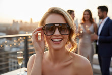 Oversized Vintage Retro Style SUNGLASSES Large Black Frame - Gradient Lens 81005