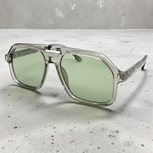Oversized Vintage Retro Style SUNGLASSES Large Gray Frame - Pastel Teal Lens 81005