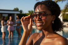 Oversized Vintage Retro Style SUNGLASSES Large Tortoise Frame - Light Pink Lens 81005