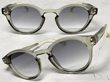 Classic Elegant Vintage Retro Style SUNGLASSES Round Gray Frame - Light Gray Lens 81012