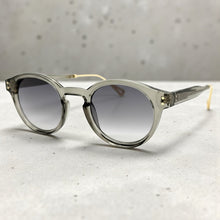 Classic Elegant Vintage Retro Style SUNGLASSES Round Gray Frame - Light Gray Lens 81012