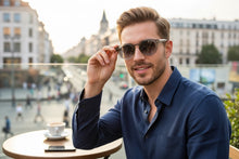 Classic Elegant Vintage Retro Style SUNGLASSES Round Gray Frame - Light Gray Lens 81012