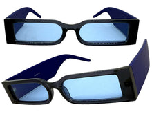Space Futuristic Robotic Cyclops Modern Contemporary SUNGLASSES Sleek Blue Frame 9262