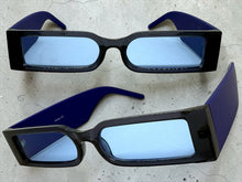 Space Futuristic Robotic Cyclops Modern Contemporary SUNGLASSES Sleek Blue Frame 9262