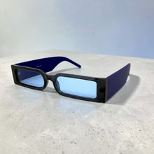 Space Futuristic Robotic Cyclops Modern Contemporary SUNGLASSES Sleek Blue Frame 9262