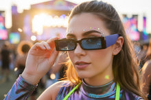 Space Futuristic Robotic Cyclops Modern Contemporary SUNGLASSES Sleek Blue Frame 9262