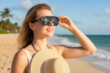 Classic Vintage Retro Style SUNGLASSES Large Black Frame - Dark Lens 80595